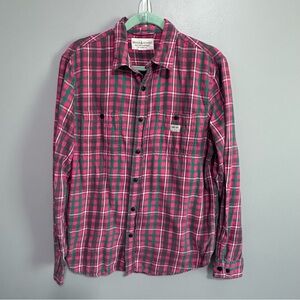 Denim & Supply Ralph Lauren Flannel Shirt Men Large Red Green Plaid LS Cotton